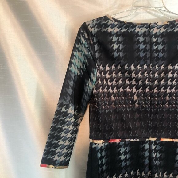 Bedo Bodycon Pencil Fitted Dress Black/Multi Colored Ladies Med - Picture 10 of 13